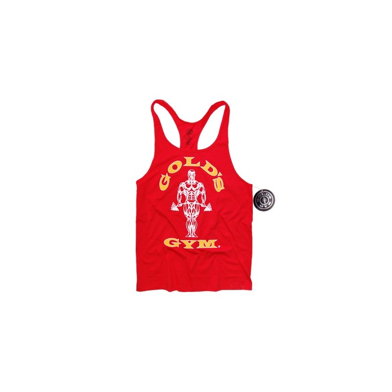 Camiseta Gold's Gym Tirantes Roja logo Amarillo - SportGim